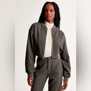 Abercrombie NWT HFR x Nicole Benefield Cropped Reversible Bomber Jacket